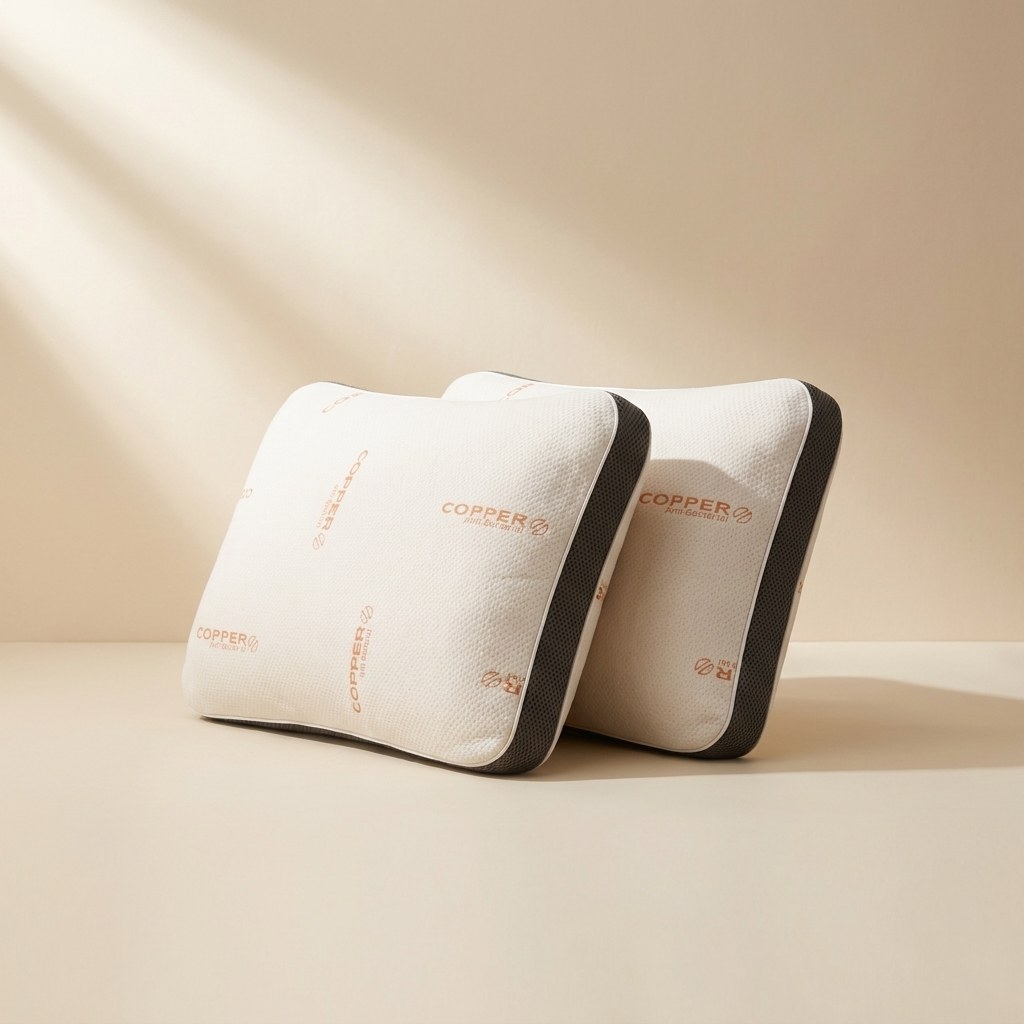 Traagschuim Hoofdkussen 3D-rand Koper