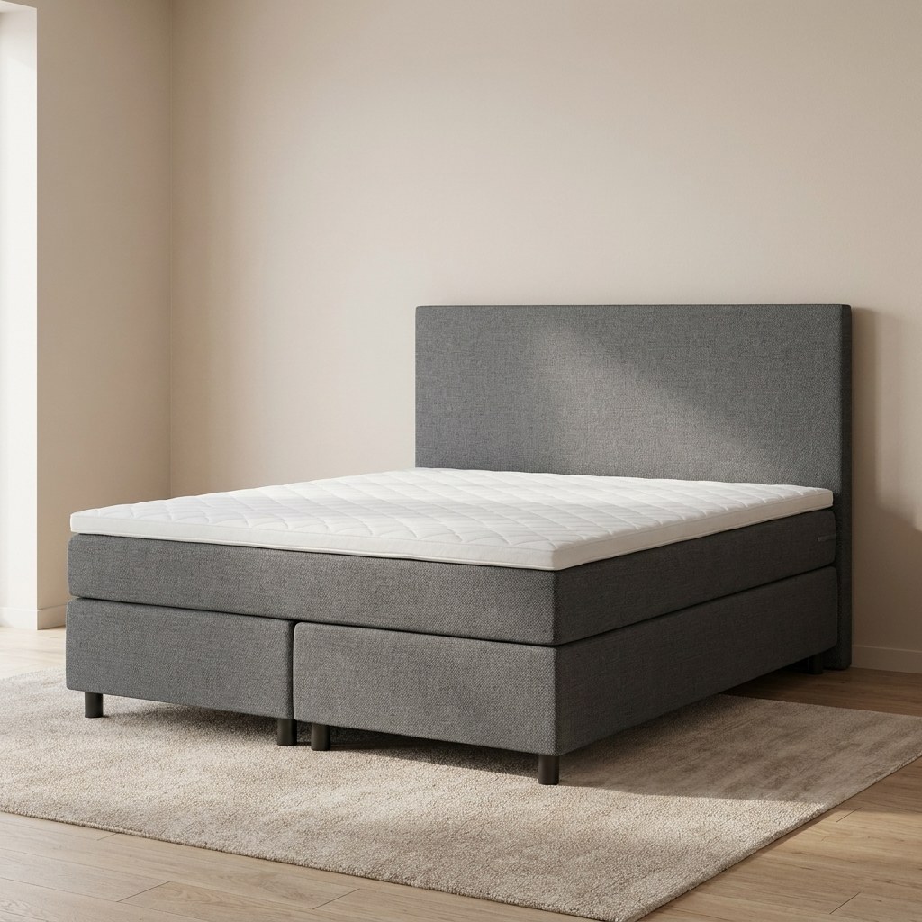 Studio - Boxspring - Pieter met geïntegreerde topper - Zilver Grijs