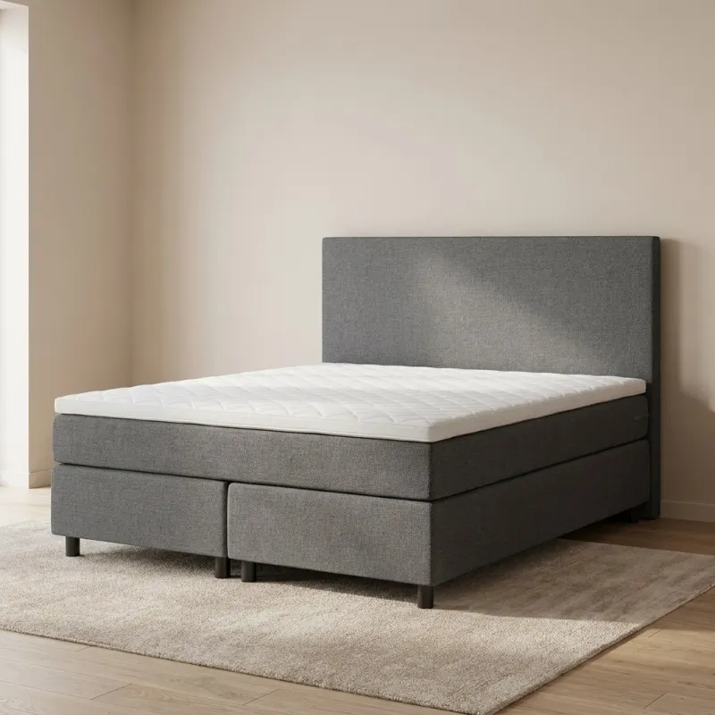 Studio - Boxspring - Pieter met geïntegreerde topper - Zilver Grijs