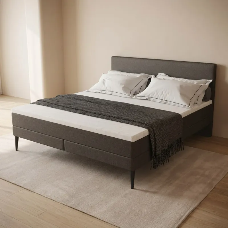 Zydante® - Boxspring - Brooklyn met geïntegreerde topper & pocketvering matras - Antraciet