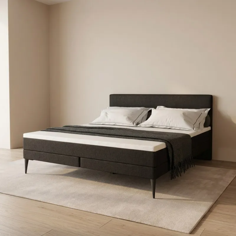 Zydante® - Boxspring - Brooklyn met geïntegreerde topper & pocketvering matras - Zwart