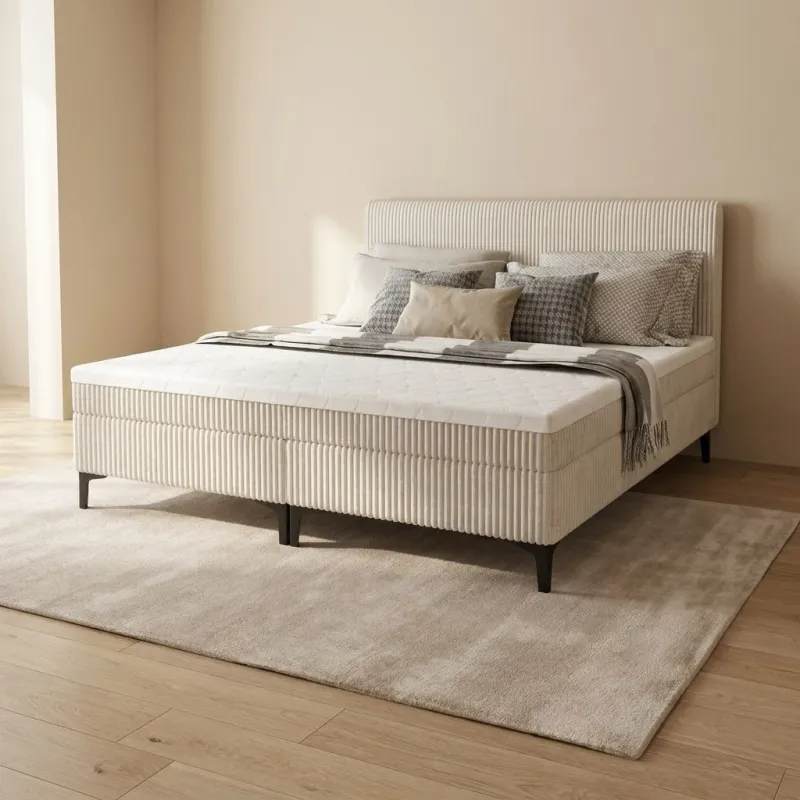 Studio - Boxspring - Pieter met geïntegreerde topper - Creme Rib