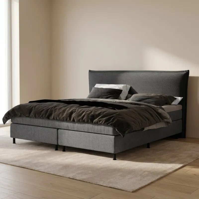 Zydante® - Boxspring - Detroit met geïntegreerde topper - Antraciet