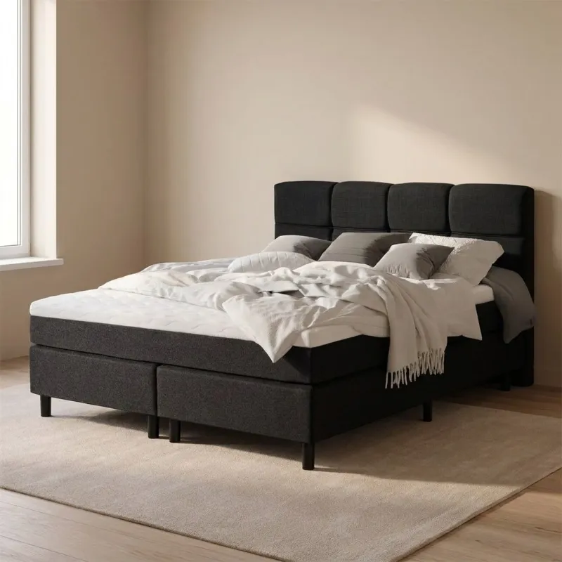 Zydante® - Boxspring - Valentina met geïntegreerde topper  - Zwart