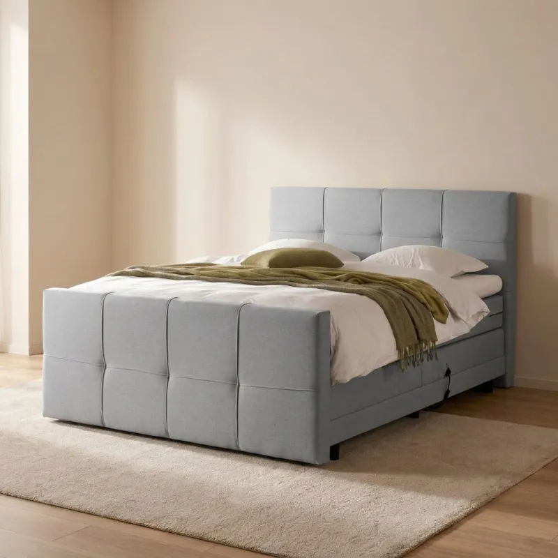 Zydante® - Elektrische Boxspring - Torino - Grijs