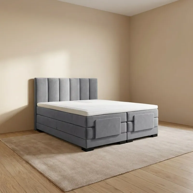 Zydante® - Elektrische Boxspring - Milano - Grijs
