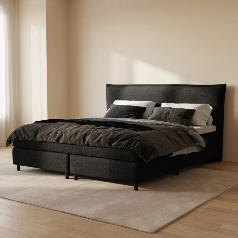 Zydante® - Boxspring - Detroit met geïntegreerde topper - Black