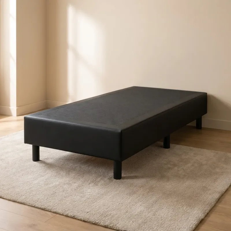 Boxspring Box Hilton 80x200 PU Black Skai, wo mattress, incl. legs