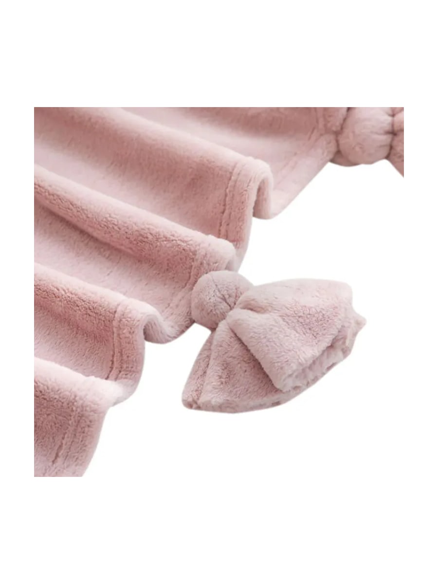Amelie Home - Milky Powder Pluche Deken Met Kwastjes - Oud roze