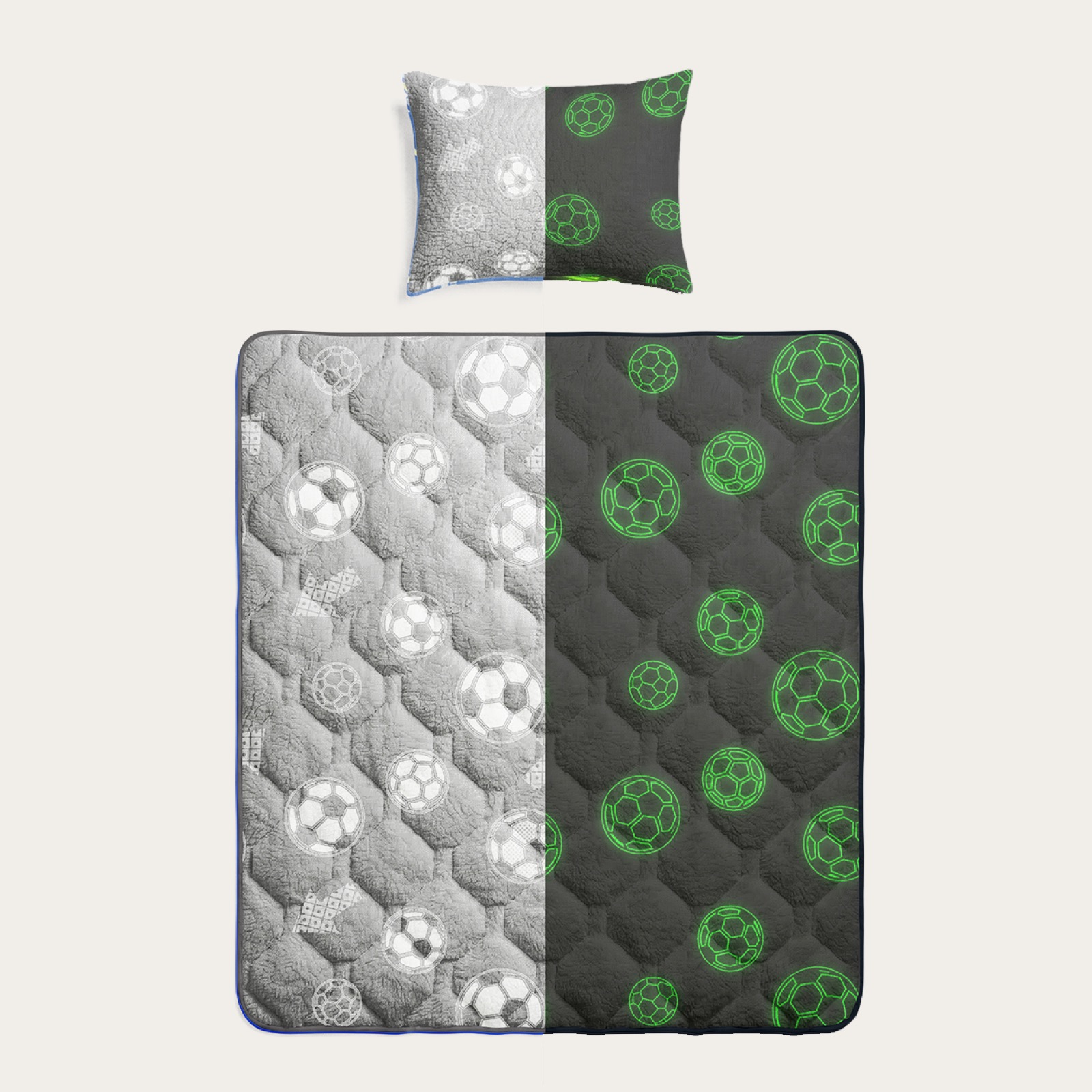 Glow in the Dark Kids Dekbed - Voetbal