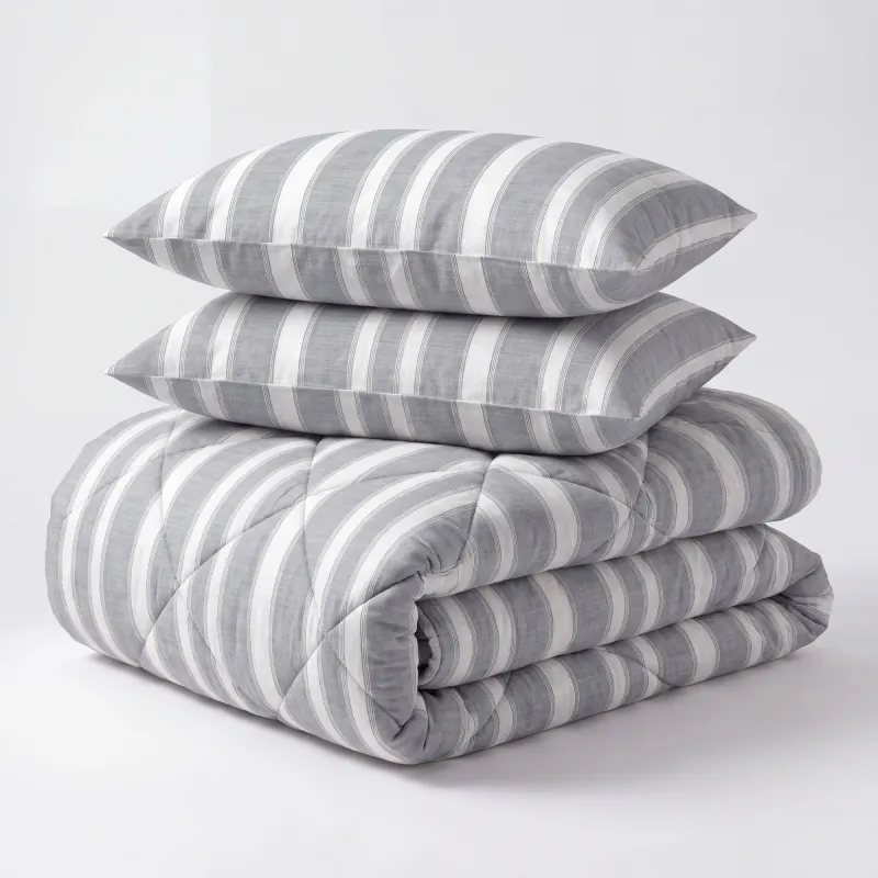 Nano Printed Dekbed - Divided Grey