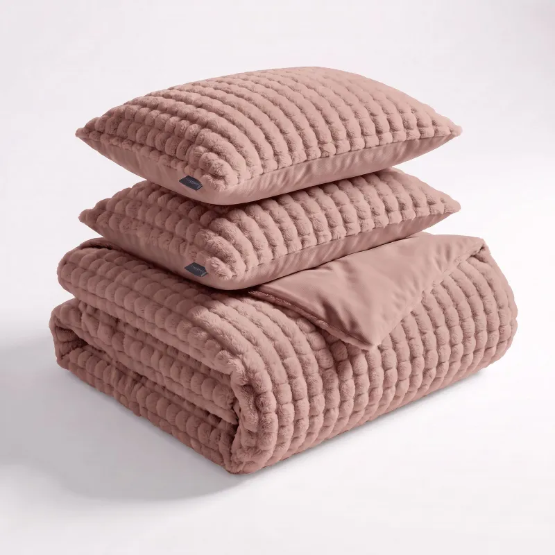 Teddy Dekbedovertrekset Rabbit Bubble - Oud Roze