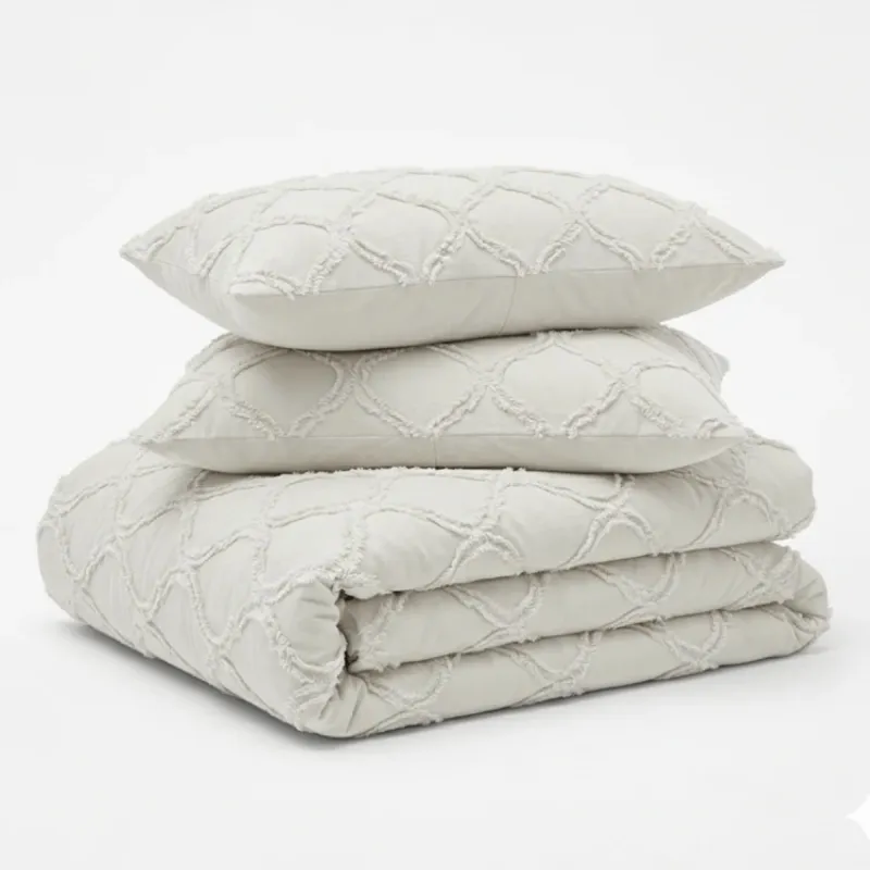 Easy Dekbed Tufted Curve - Wit