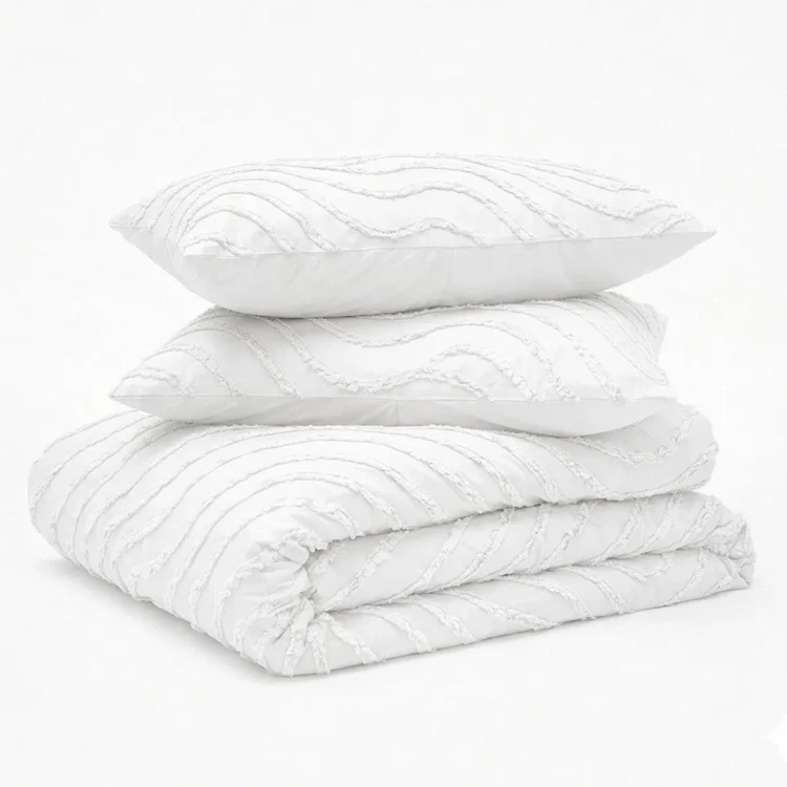Easy Dekbed Tufted Waves - Wit