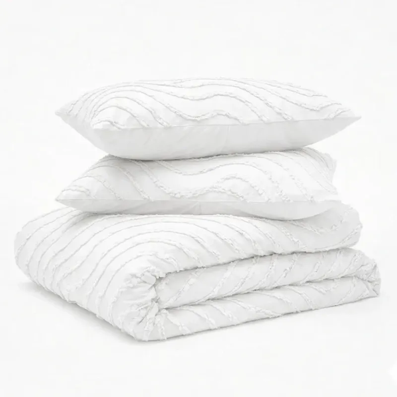 Easy Dekbed Tufted Waves - Wit