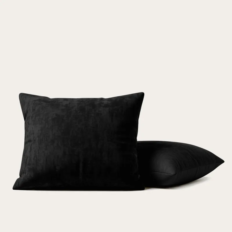 Velvet Flannel Kussenslopen - Zwart