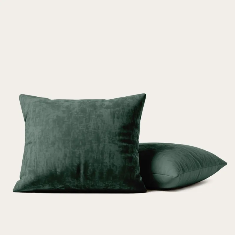 Velvet Flannel Kussenslopen - Donkergroen