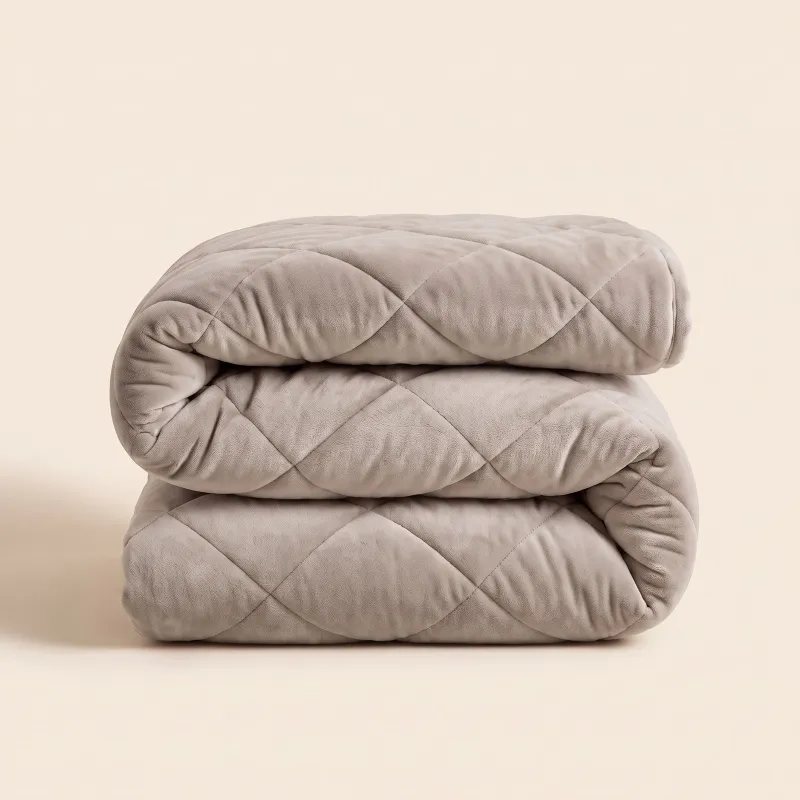 Velvet Winterdekbed Diamond-Quilt - Greige