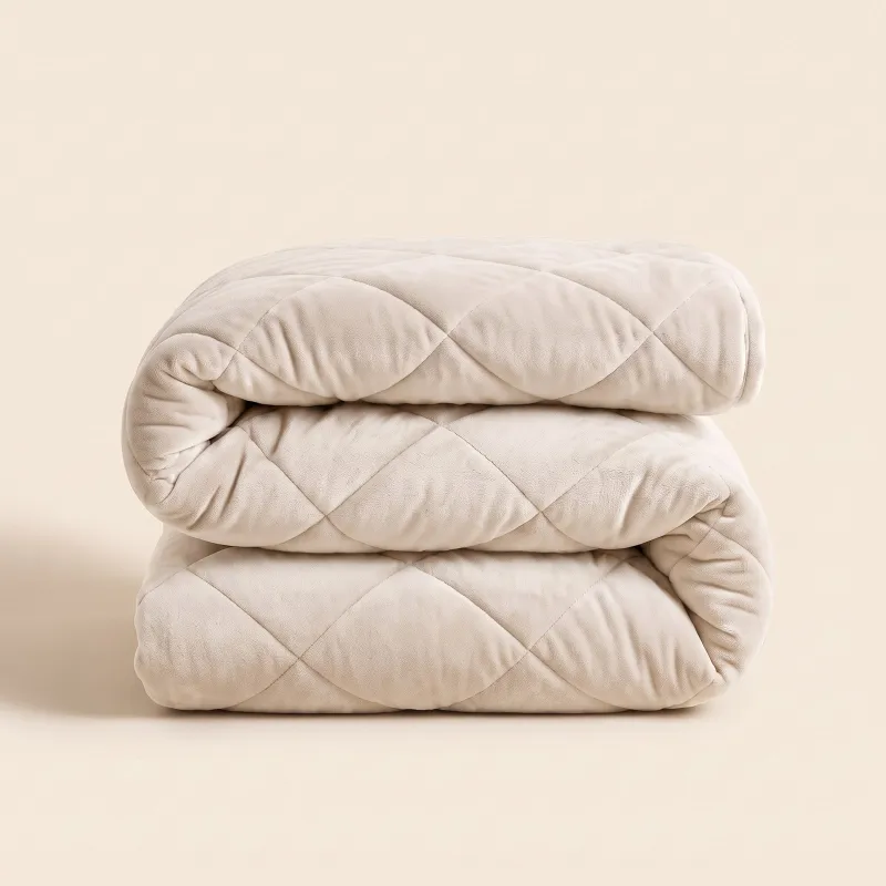 Velvet Winterdekbed Diamond-Quilt - Pearl White