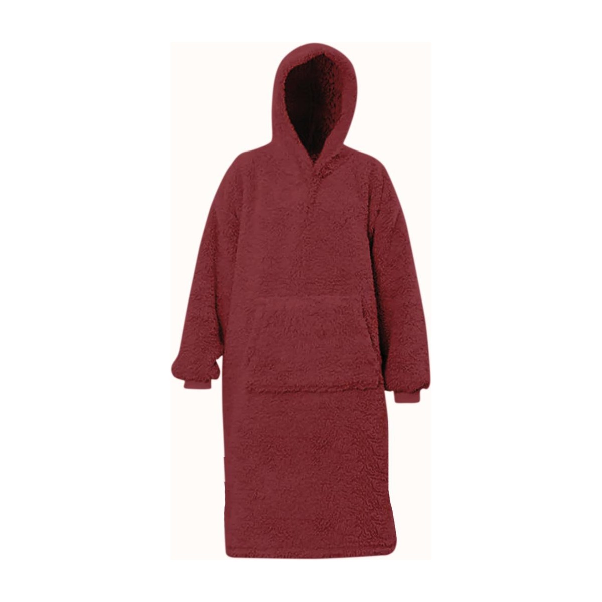 Zydante Home Hoodie Flanel Lang - Bordeaux