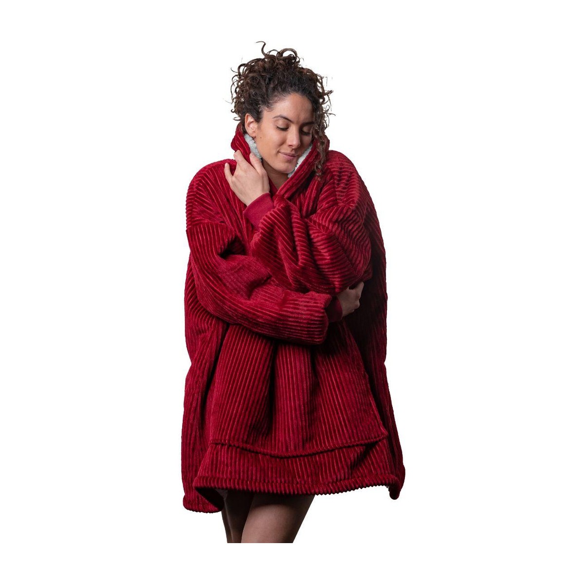 Zydante Home Hoodie Corduroy Kort - Bordeaux