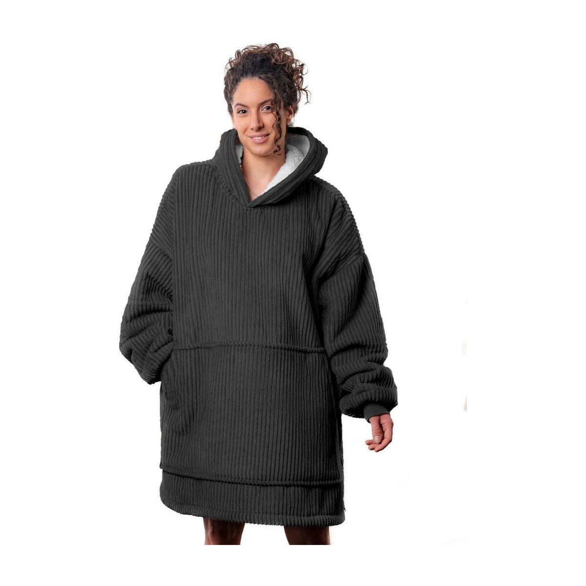 Zydante Home Hoodie Corduroy Kort - Grijs