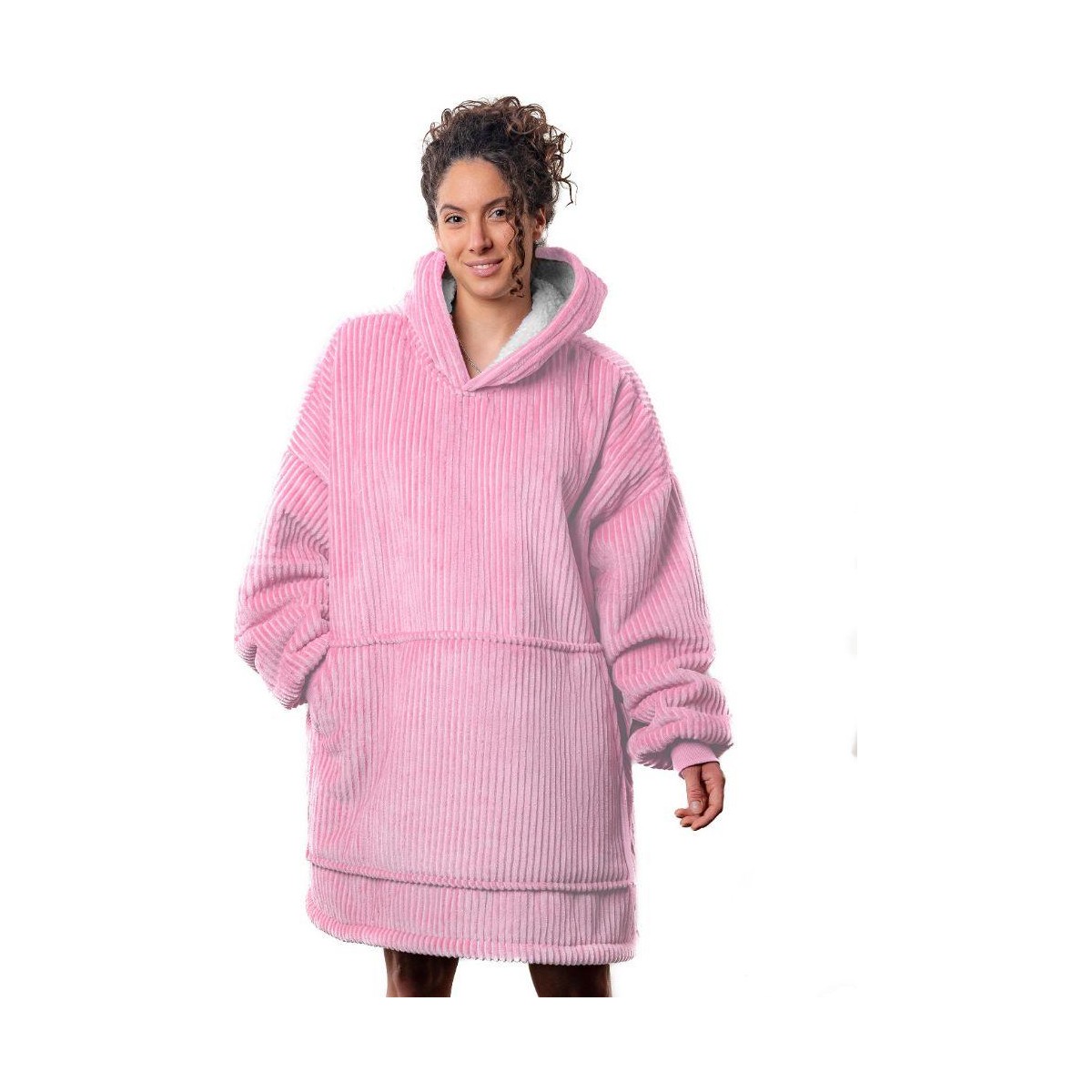 Zydante Home Hoodie Corduroy Kort - Oud Roze