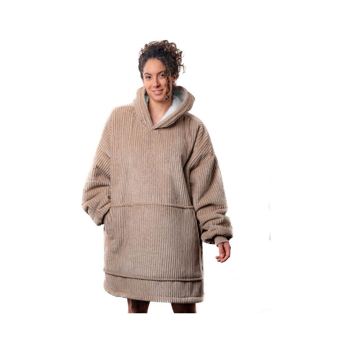Zydante Home Hoodie Corduroy Kort - Taupe