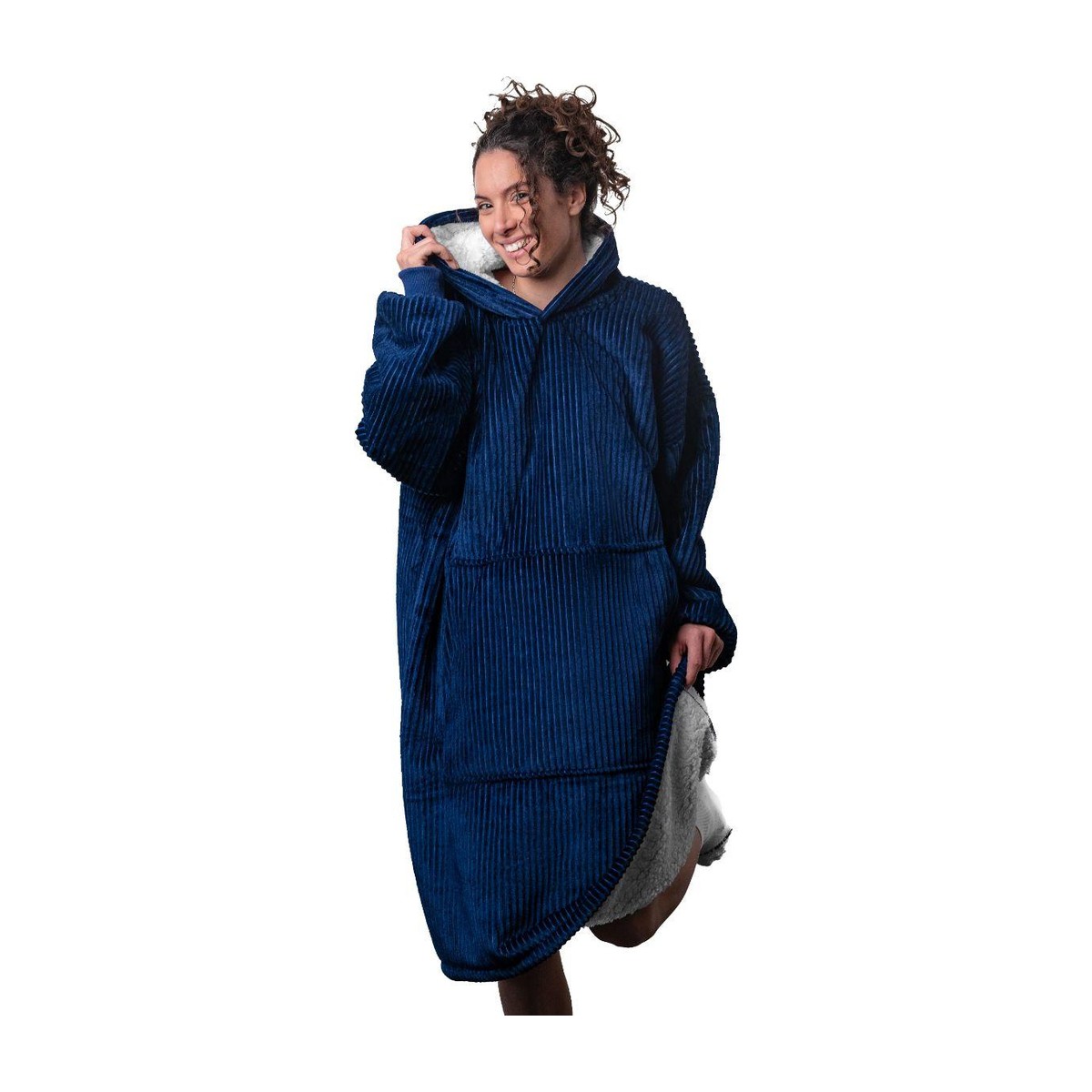 Zydante Home Hoodie Corduroy Lang - Navy