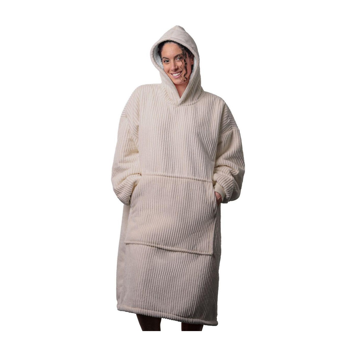 Zydante Home Hoodie Corduroy Lang - Taupe
