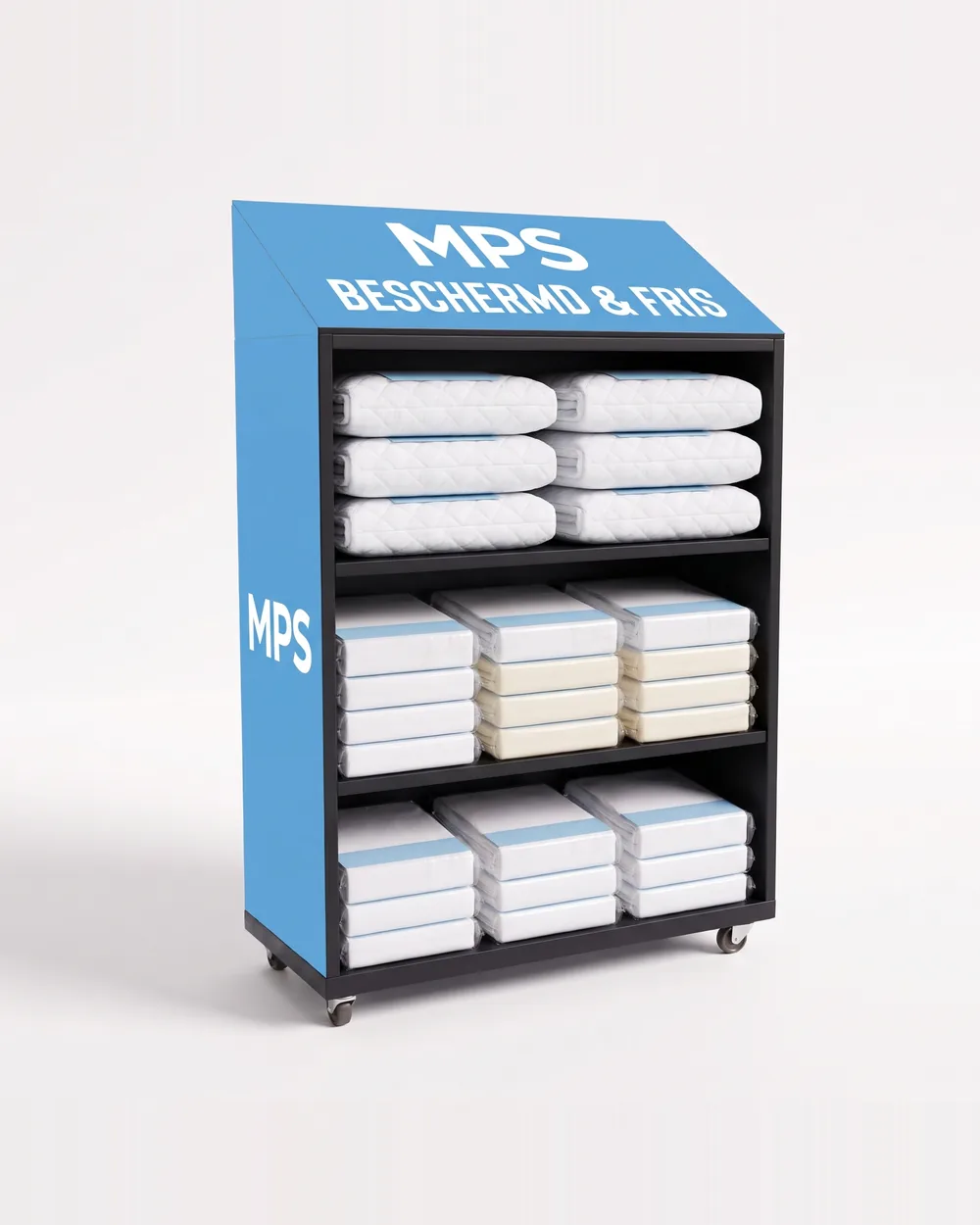 Displaymodule Beschermd & fris, compleet gevuld in MPS-huisstijl