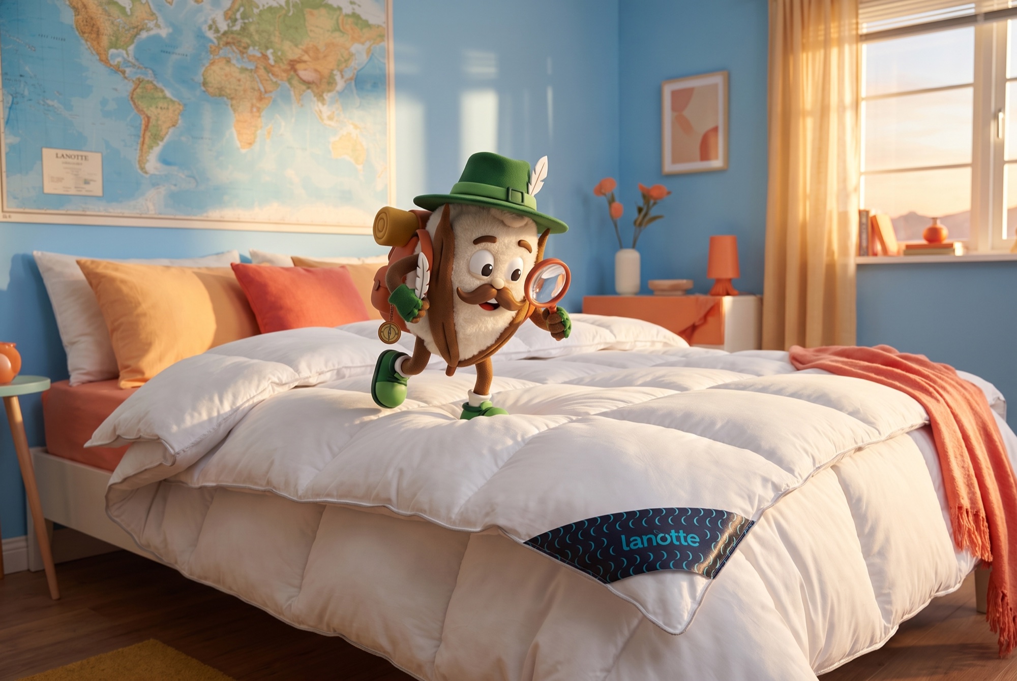 The Playful Explorer — Lanotte® 40% witte ganzenveren · 60% kapok